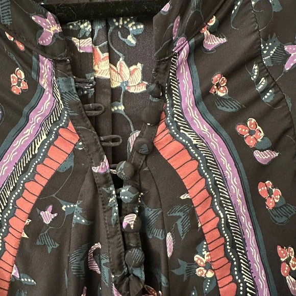 NATALIE MARTIN Fiore Maxi Dress in Lotus Print Black size L